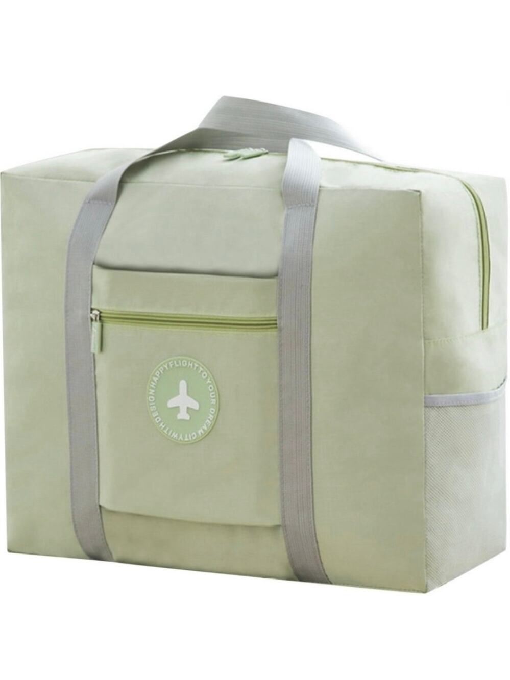 Travel Bag Foldable Duffle Sports Gym Tote Sleepover Zip Light Green Weekend NWT